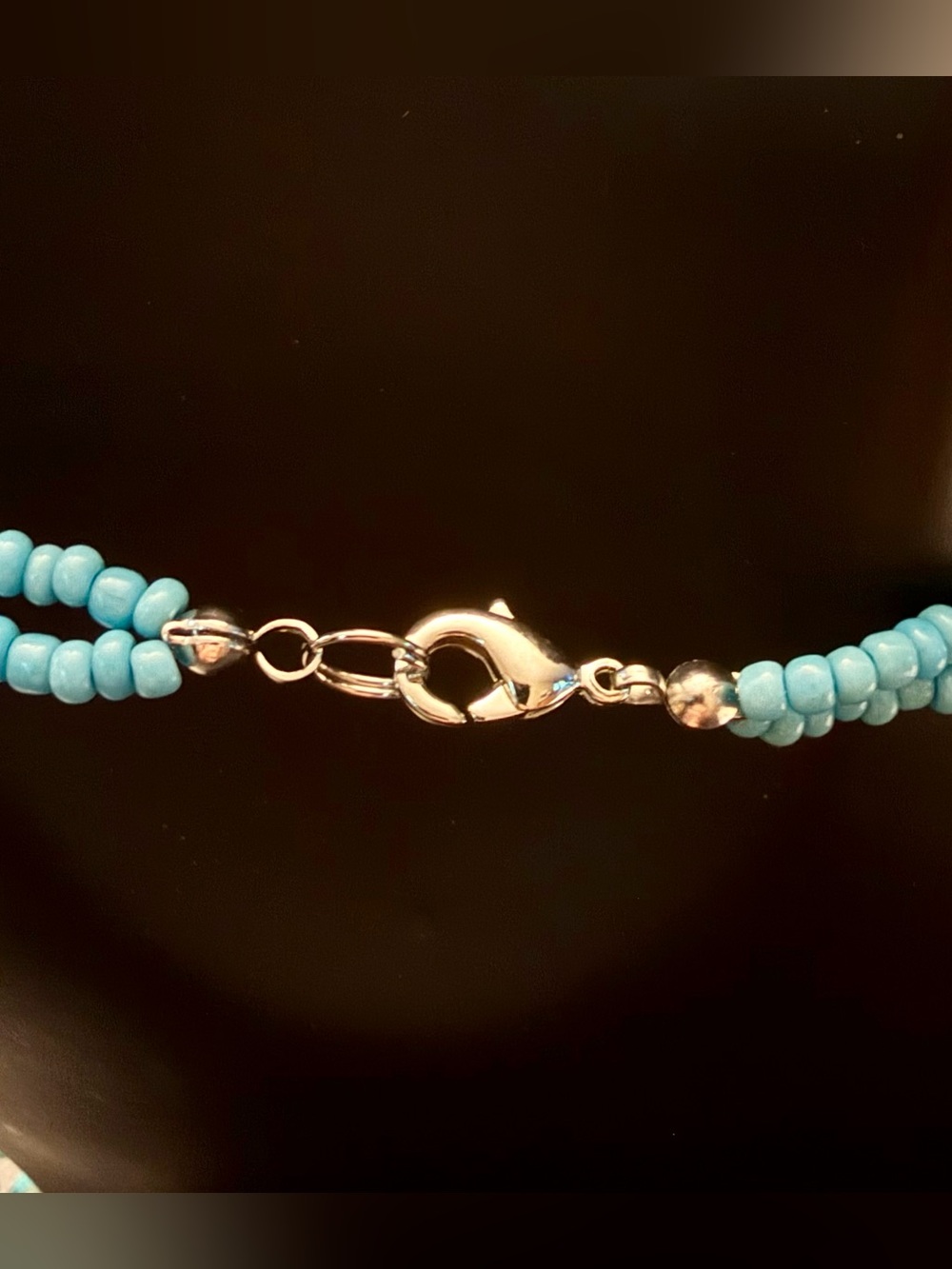 2-piece Set - Blue Turquoise Stone Pendant Necklace and Earrings - Picture 6 of 7